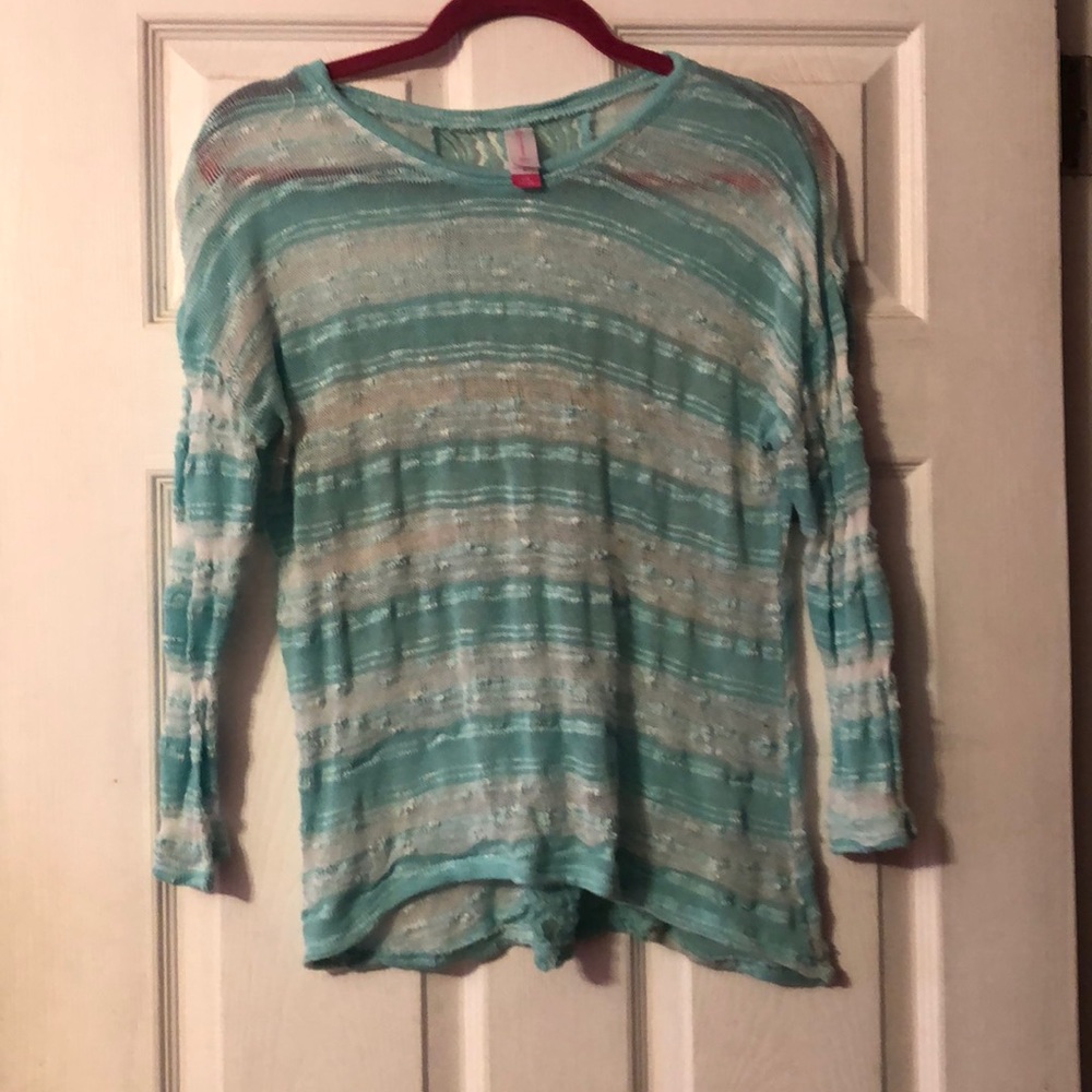 3 Quarter Sleeve See Through Mint Top